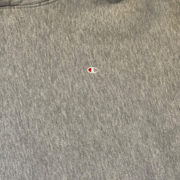 Vtg Champion Reverse Weave Womens Sweatshirt Gray Double Snap Collar Hooded M - Picture 12 of 12